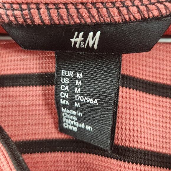 H&M Long Sleeve Striped Dress Womens Size Medium M - Picture 3 of 4